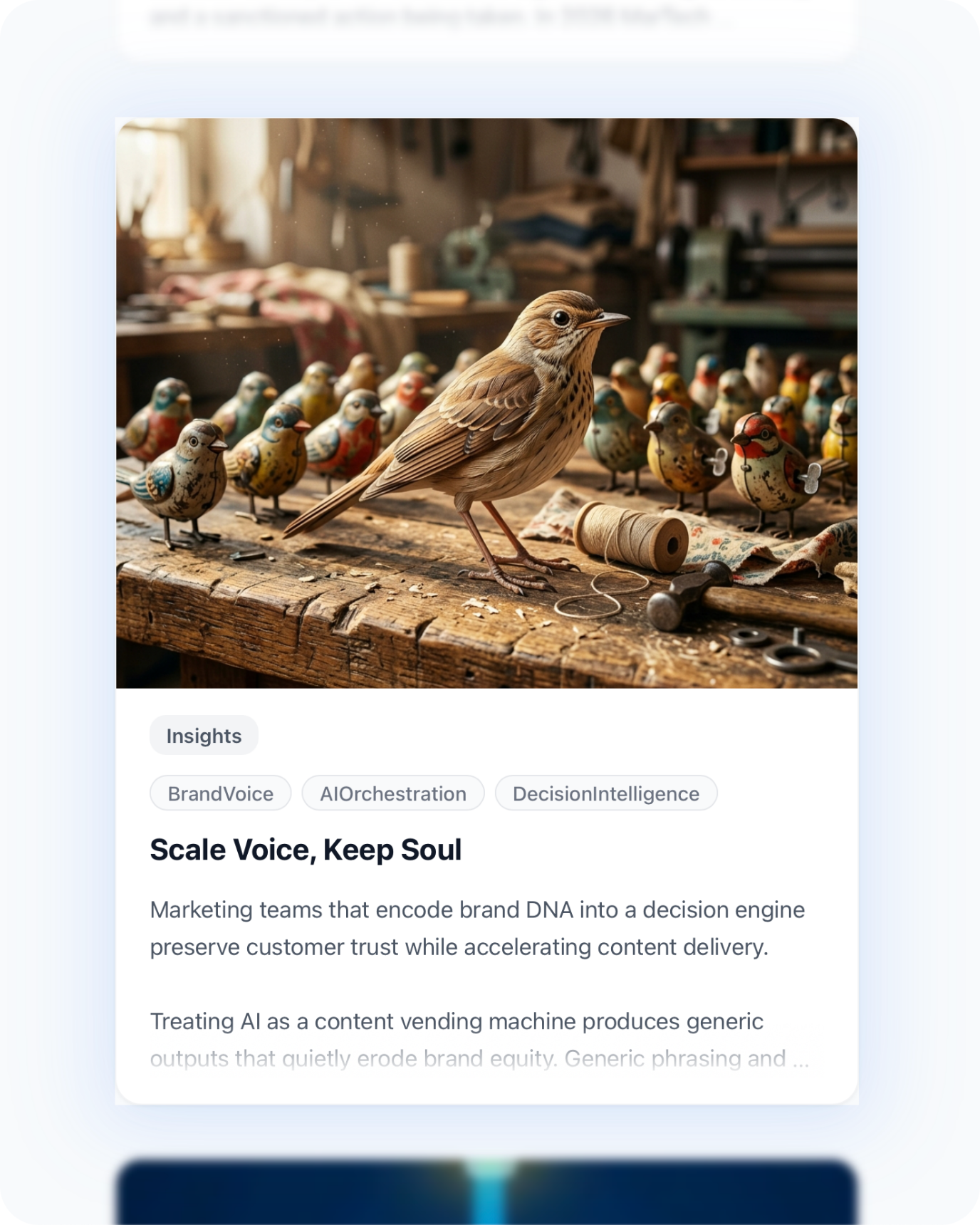 RevScope insights showing brand voice and AI orchestration